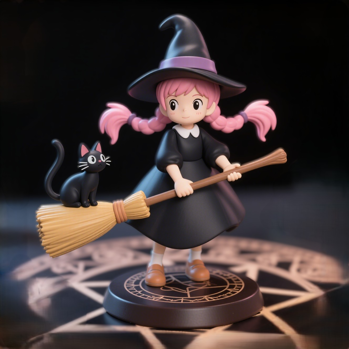 Little Witch and Her Cat Design